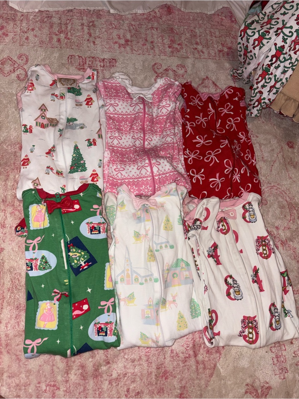 The Beaufort Bonnet Company Holiday Kids Sleepers. All 6/12 and GUC!!